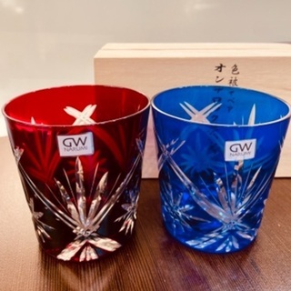 店頭販売済　⭐ NARUMI 色被せペア オンザロックグラス ⭐