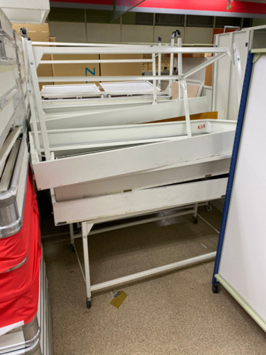 旭川 業務用 店舗 什器 商品 陳列ワゴン 催事 バーゲン 陳列台 コマ付 折りたたみ式 10台セット1500×735×780 在庫70台有り