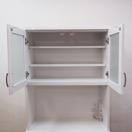【使用3ヵ月】ニトリ カップボード 食器棚 幅80 奥行41 高さ181cm ホワイト (JA70)
