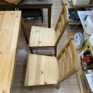 ダイニング テーブル チェアセット IKEA ヨックモック アンティークステイン パイン無垢💳自社配送時🌟代引き可💳※現金、クレジット、スマホ決済対応※の画像