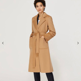 マックスアンドコー ロングコート レディース 36 ウール ベージュ 極美品 マックスアンドコーのコート 36