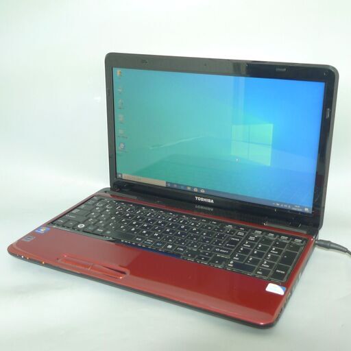 送料無料 一台限定 ノートPC 中古動作良品 15.6型ワイド Toshiba T350/34ART Pentium 4GB 500GB DVDRW 無線 Windows10 LibreOffice レッド