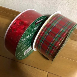 【新品その3】クリスマス用 リボン 50ヤード(45.7m)×2ロール