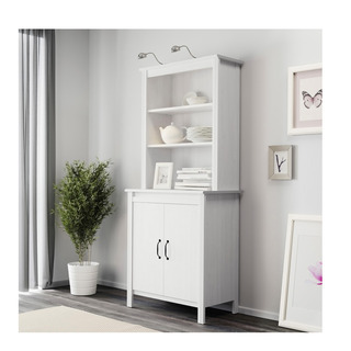 IKEA　BRUSALI ブルサリ　ハイキャビネット 扉付, ホワイト80x190 cm（背板無し）の画像