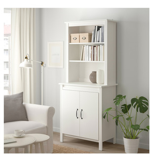 IKEA　BRUSALI ブルサリ　ハイキャビネット 扉付, ホワイト80x190 cm（背板無し）の画像