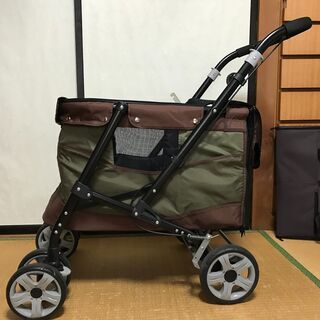 ペットカート・ペットバギー・ボンビアルコン・オリーブ・多頭飼いや...