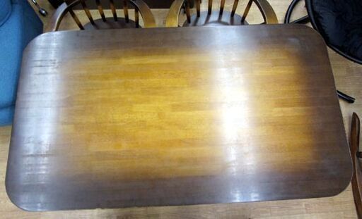 飛騨産業 4人掛けダイニングセット キツツキ 食卓 テーブル イス 椅子 いす アンティーク調 楕円形  ☆札幌市 清田区 平岡