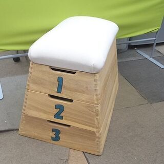 キャピック 跳び箱型 収納ボックス 3段 木製 おもちゃ箱 衣装箱 子ども用 インテリア CAPIC 札幌 東区の画像