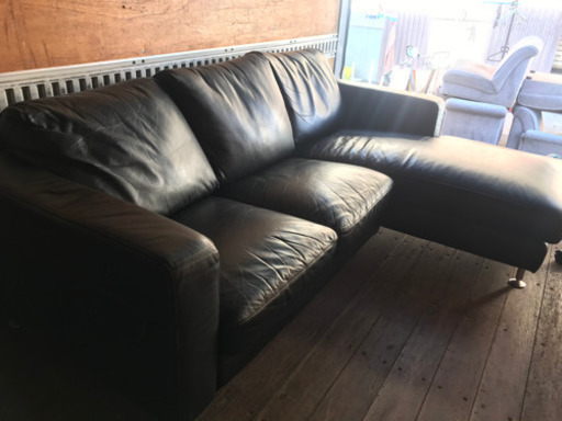配送込み❗️ 15000円　本革　カウチソファー