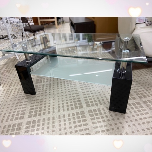 【✨お買い得✨】ガラステーブル 高さ45㎝ 横100㎝ 奥60㎝