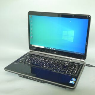  送料無料 1台限定 ノートPC 中古良品 16型ワイド NEC LL550WJ1BB Core i3 4GB 750G DVDRW 無線 Windows10 テンキー付 LibreOffice ブラック