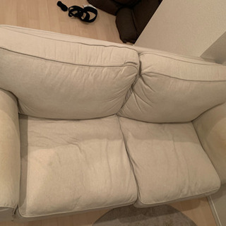 【1/17まで受取に来られる方限定】美品☆IKEA2人掛けソファベッド　EKTORP エークトルプ　ダークページュの画像