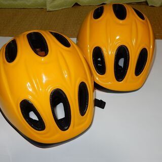 幼児用自転車ヘルメット 黄色 49-54cm OGK製 オマケでもう1個の画像