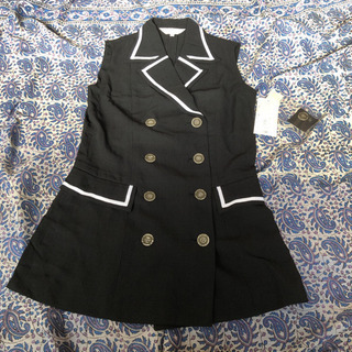 未使用タグ付きベストジャケット黒