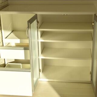 【美品】食器棚 キッチン収納棚 キッチンカウンター ダイニングボード キッチンボード 直接取引用の画像