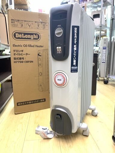 Delonghi デロンギ オイルヒーター H770812EFSN 1200W 暖房 キャスター付き ホワイト 箱付属　買取帝国朝霞店