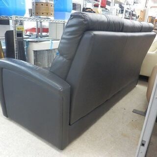 3人掛けソファ レザー ブラック 肘付き 重厚感 ソファー 3シーター 黒 合皮