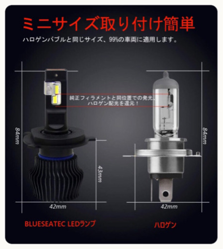 ご購入者様決定[未使用]LEDヘッドライト バルブ 車検対応 12Ｖ対応 視界アップ カー用品