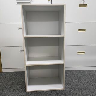 カラーボックス　ホワイト　３段【2個】の画像