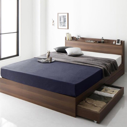 【美品】ダブルベットフレーム　茶色