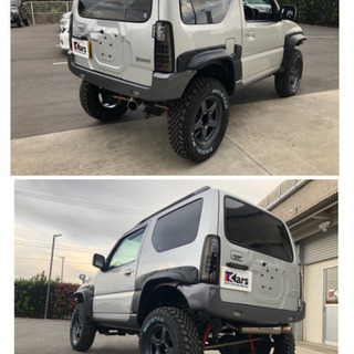 スズキ　ジムニー　XC 4wd リフトアップ　新品マッドタイヤ   社外マフラー　フロントバンパーガード　ステアリングダンパー　オーバーフェンダーの画像