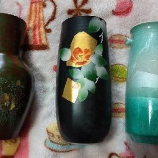 花瓶（花器、壷）3本まとめて。「峰雲」「九谷 文翠」「九谷 清峰？」　