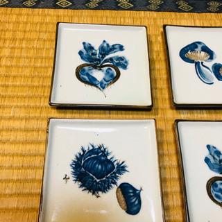 正方形皿　4枚　野菜柄の画像