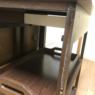 作業台　可動式　拡張　ダークブラウンの画像