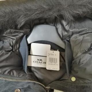 COACH コーチ　ダウンコート　新品タグ付き　ネイビー　黒①の画像