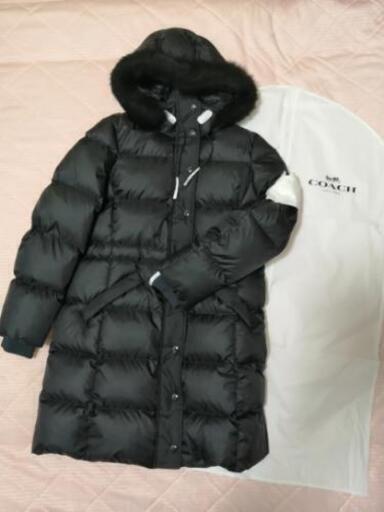 COACH コーチ　ダウンコート　新品タグ付き　ネイビー　黒①