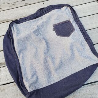 デニム調　布団収納　クッションとしても◎　2枚セットの画像