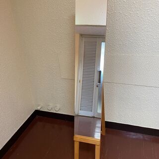 鏡　姿見　木製の画像