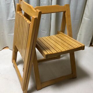 カントリー調 折りたたみ椅子 2脚セットの画像