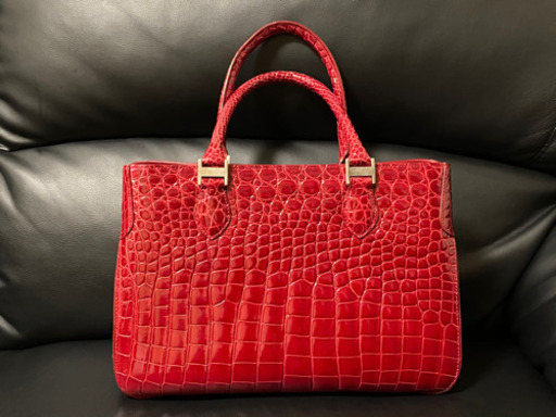 【美品】genuine crocodile skin クロコダイル ハンドバッグ