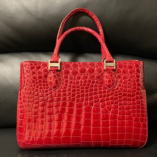 【美品】genuine crocodile skin クロコダイル ハンドバッグ