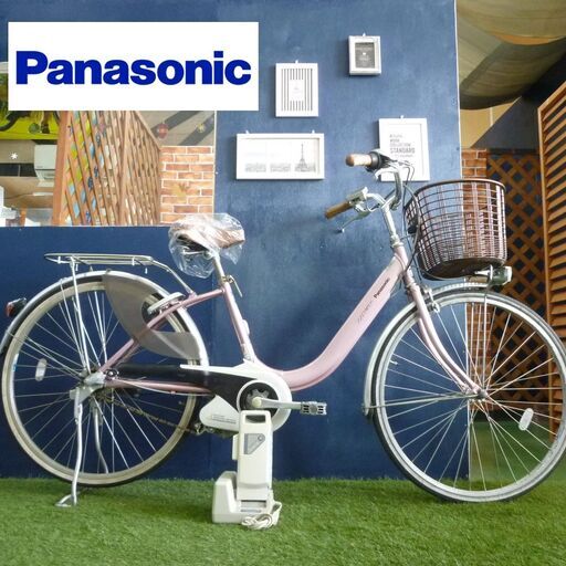 電動自転車 パナソニック 26インチ 新基準 ビビLight U 6.6Ah 元気な5点灯 サドル新品 充電器付 コロナ対策 中古 Panasonic ViVi
