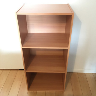 木製カラーボックス（ナチュラルウッド） 棚/ラック 3段