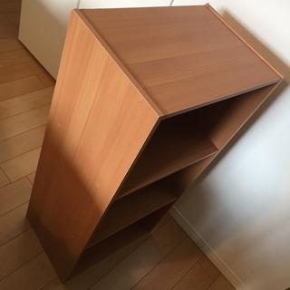 木製カラーボックス（ナチュラルウッド） 棚/ラック 3段の画像