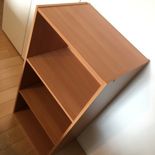木製カラーボックス（ナチュラルウッド） 棚/ラック 3段の画像