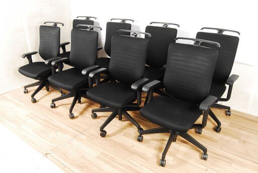 3982 epios エピオスチェア KE-430GB 8脚セット ITOKI イトーキ 黒 高さ調節可 高さ96.5cm 座面高さ39.5-51cm 愛知県岡崎市 直接引取可