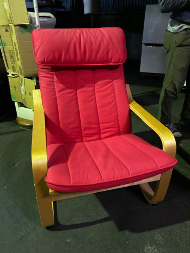 【現地取引限定】☆中古　IKEA イケア  POANG ポエング 赤　アームチェア イス☆