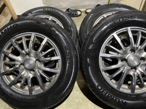 コンパクトカー　アルミホイール　タイヤ4本セット