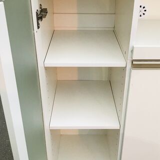 【リサイクルショップどりーむ荒田店】　5921　食器棚　レンジボード　ホワイト　状態良い　の画像