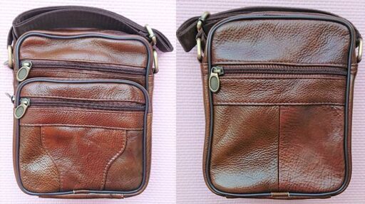 【新品未使用・半額以下】メンズショルダーバッグ  斜め掛け レザー メッセンジャーバッグ 通学 通勤バッグ  ブラウン