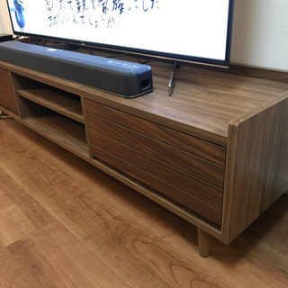 テレビ台 ローボード 幅150cm 奥行40cm 高さ37.5cm ブラウン 50型対応 コード穴 可動棚 TW37-150L BR