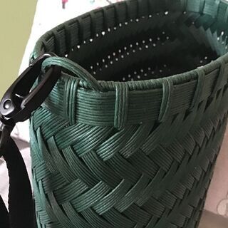 ハンドメイド網代編みショルダーバッグ　紙バンド　の画像