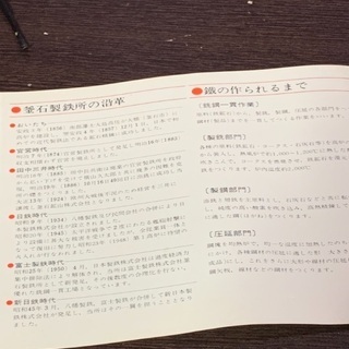 新日本製鐵釜石製鐵所のメモ帳です。の画像