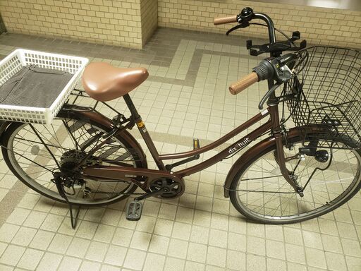 ママチャリ 26インチ ブラウン シマノ製外装6段変速 LEDライト変更済み おまけ可能 2020年購入