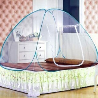シングルベッド蚊帳 ワンタッチ ベビー 虫除け 蚊よけ モスキートネットPortable Pop Up Camping Tent Bed Folder Canopy Mosquito Net for single bedの画像