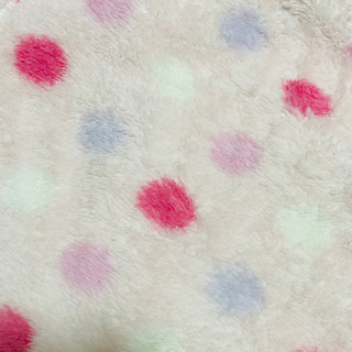 もこもこドット柄フード付きアウター　女の子　60cの画像